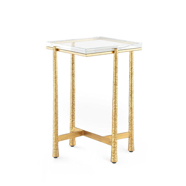Genesis Accent Table, Gold Leaf-Blue Hand Home