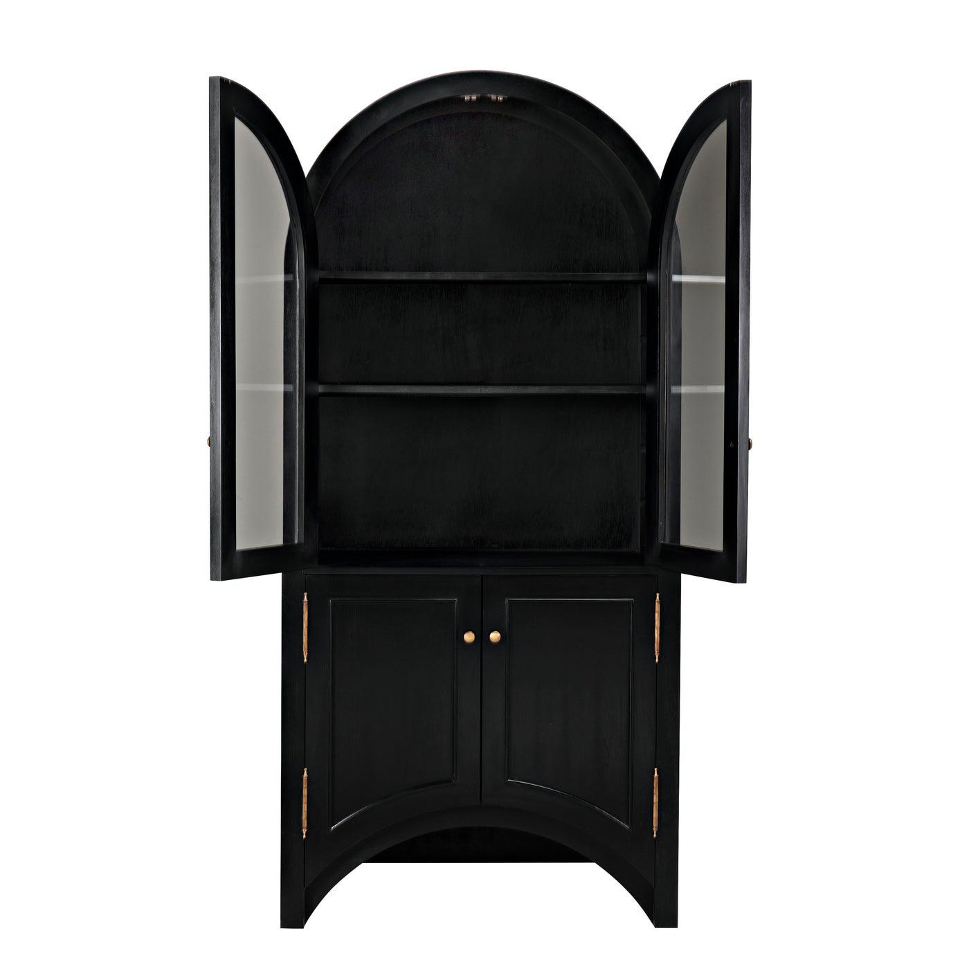 Haring Hutch, Hand Rubbed Black-Noir Furniture-Blue Hand Home