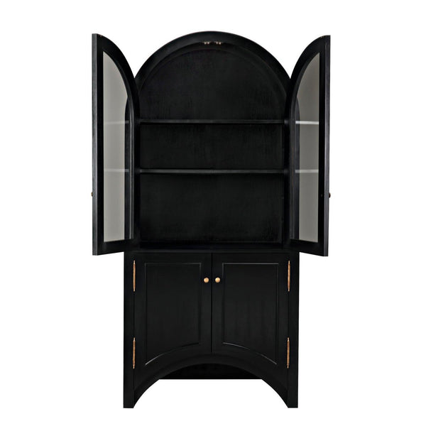 Haring Hutch, Hand Rubbed Black-Noir Furniture-Blue Hand Home