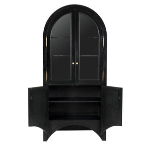 Haring Hutch, Hand Rubbed Black-Noir Furniture-Blue Hand Home