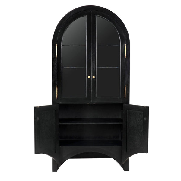Haring Hutch, Hand Rubbed Black-Noir Furniture-Blue Hand Home