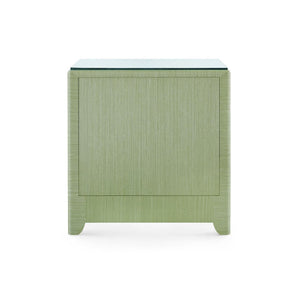 Gianna 3-Drawer Side Table with Glass Top, Spring Green-Blue Hand Home