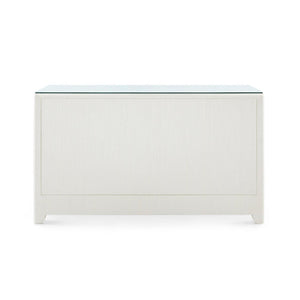 Gianna Extra Large 6-Drawer with Glass Top, Sand White-Blue Hand Home