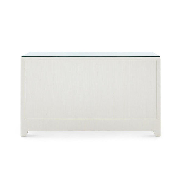 Gianna Extra Large 6-Drawer with Glass Top, Sand White-Blue Hand Home