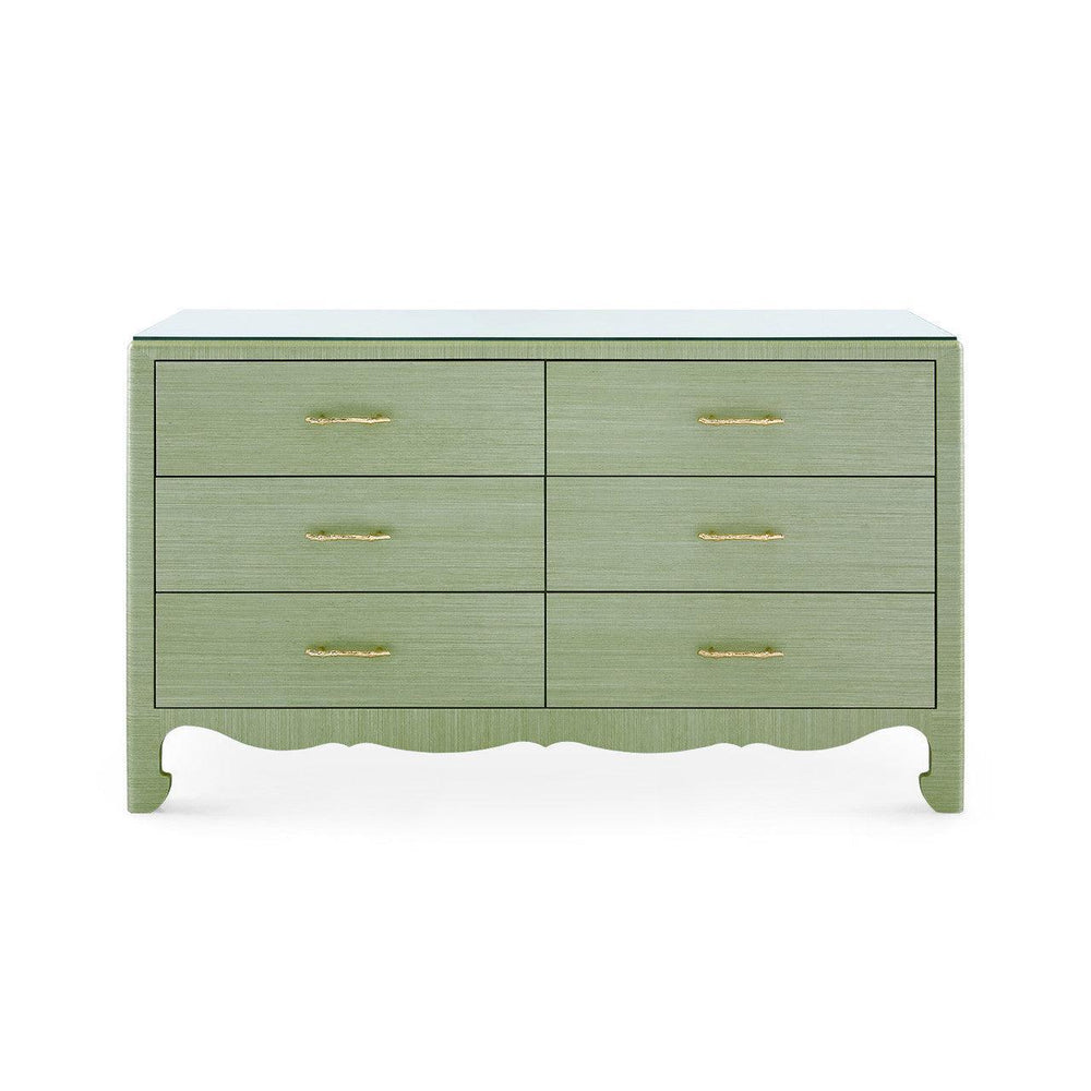 Gianna Extra Large 6-Drawer with Glass Top, Spring Green-Blue Hand Home