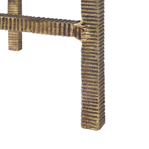 Gideon Large Accent Table, Antique Brass-Blue Hand Home