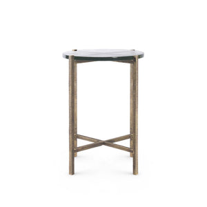 Gideon Large Accent Table, Antique Brass-Blue Hand Home