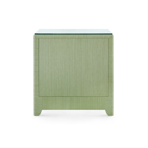 Gianna 3-Drawer Side Table with Glass Top, Spring Green