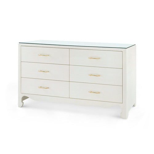 Gianna Extra Large 6-Drawer with Glass Top, Spring Green