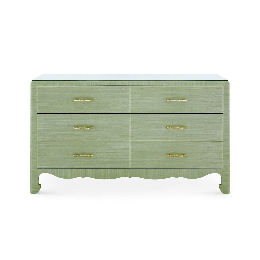 Gianna Extra Large 6-Drawer with Glass Top, Spring Green-Blue Hand Home
