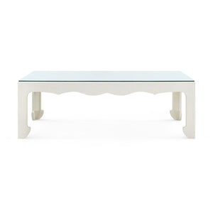 Gianna Coffee Table with Glass Top, Sand White