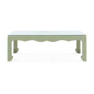 Gianna Coffee Table with Glass Top, Spring Green