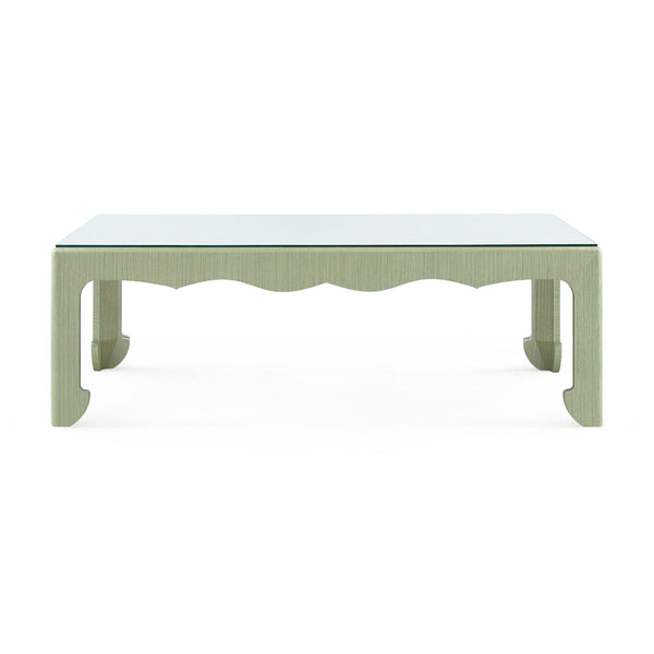 Gianna Coffee Table with Glass Top, Spring Green