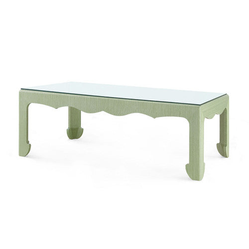 Gianna Coffee Table with Glass Top, Sand White