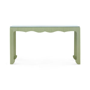 Gianna Console with Glass Top, Spring Green