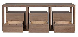 Grant Console, Oak & Oak Plywood - 83x22x30-Blue Hand Home
