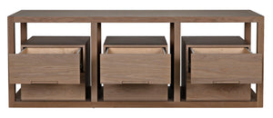 Grant Console, Oak & Oak Plywood - 83x22x30-Blue Hand Home