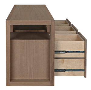 Grant Console, Oak & Oak Plywood - 83x22x30-Blue Hand Home