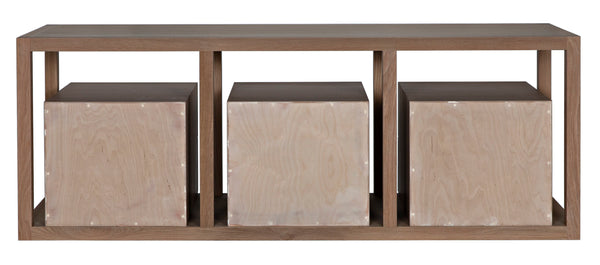 Grant Console, Oak & Oak Plywood - 83x22x30-Blue Hand Home
