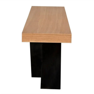 Gravity Bench, White Oak with Metal-Blue Hand Home