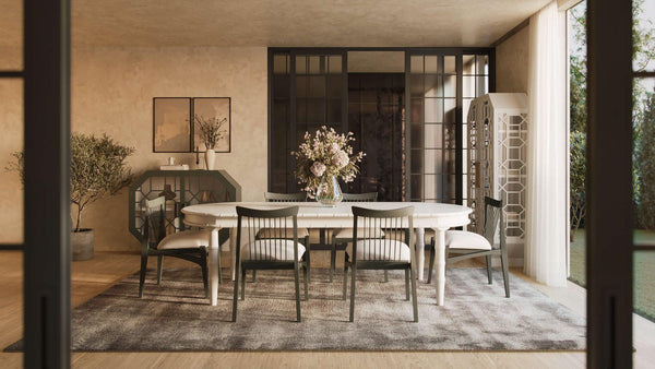 Grosvenor Oval Extension Dining Table 80" extends to 102"-Blue Hand Home