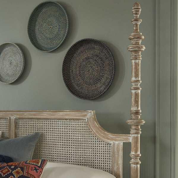 Savannah Rattan Bed King-Blue Hand Home