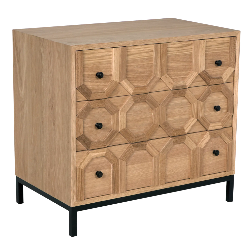 Hadley Dresser, Oak/Steel Base-Blue Hand Home