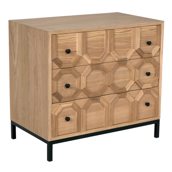 Hadley Dresser, Oak/Steel Base-Blue Hand Home