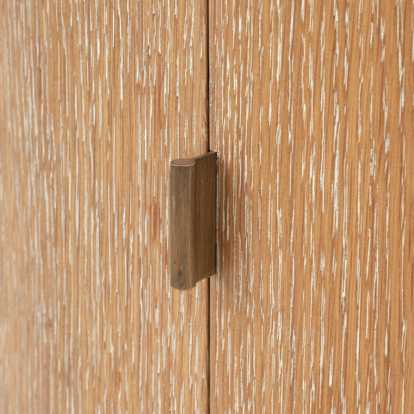 Harlan Side Cabinet, Almond-Blue Hand Home