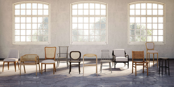 Logan Dining Chair w/ Rattan - Teak-Blue Hand Home