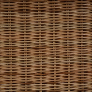 Bramble Hampton Rattan Wing Chair In Natural Rattan W/ Spivey Rost Fabric-Bramble-Blue Hand Home