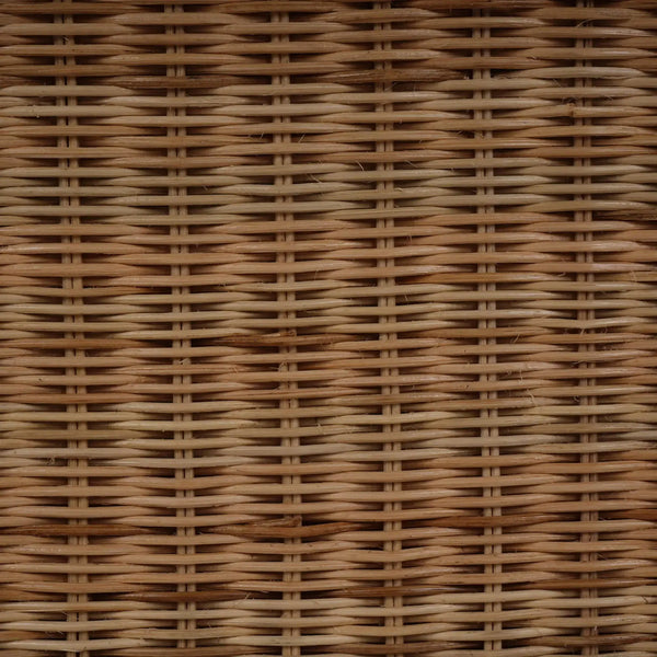 Bramble Hampton Rattan Wing Chair In Natural Rattan W/ Spivey Rost Fabric-Bramble-Blue Hand Home