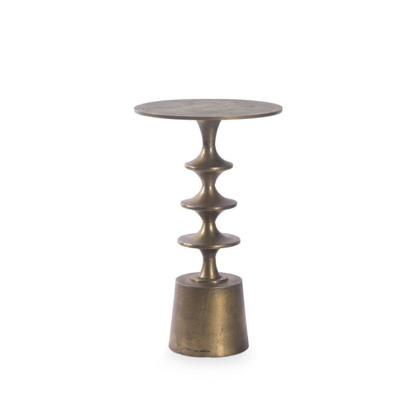 Harmon Small Accent Table, Antique Brass-Blue Hand Home