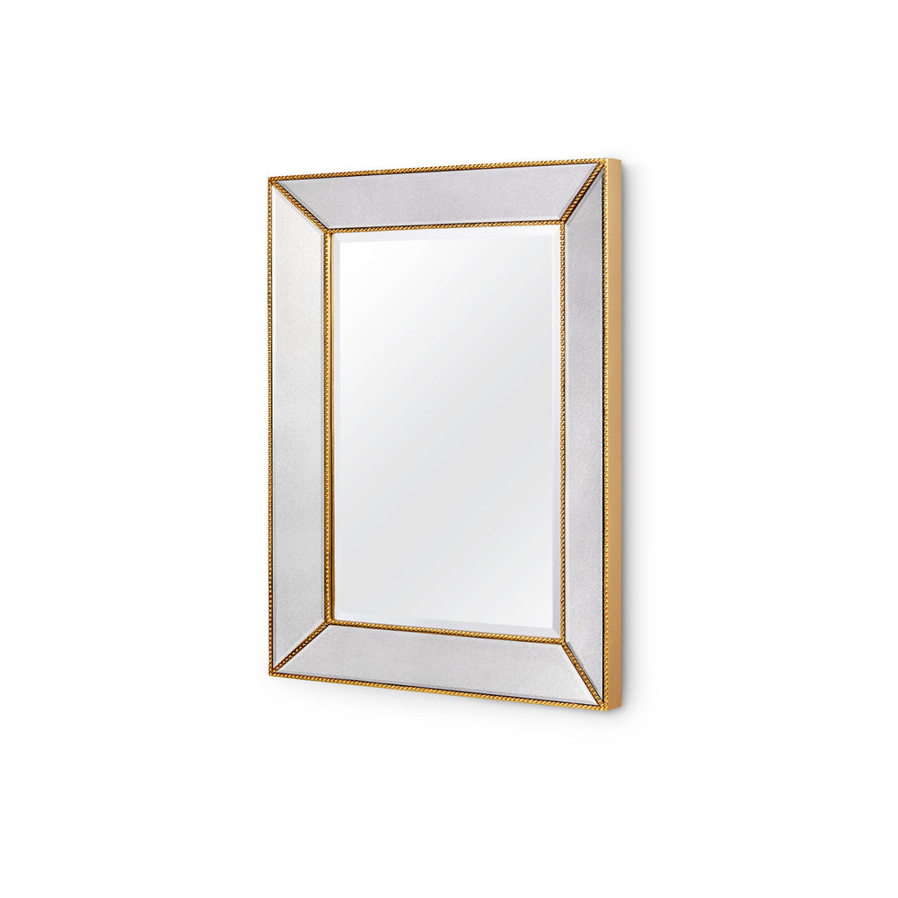 Hadley Large Mirror, Antique Gold Leaf Neoclassical Wall Mirror