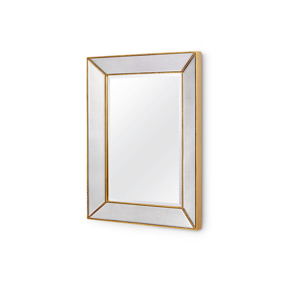 Hadley Large Mirror, Antique Gold Leaf Neoclassical Wall Mirror