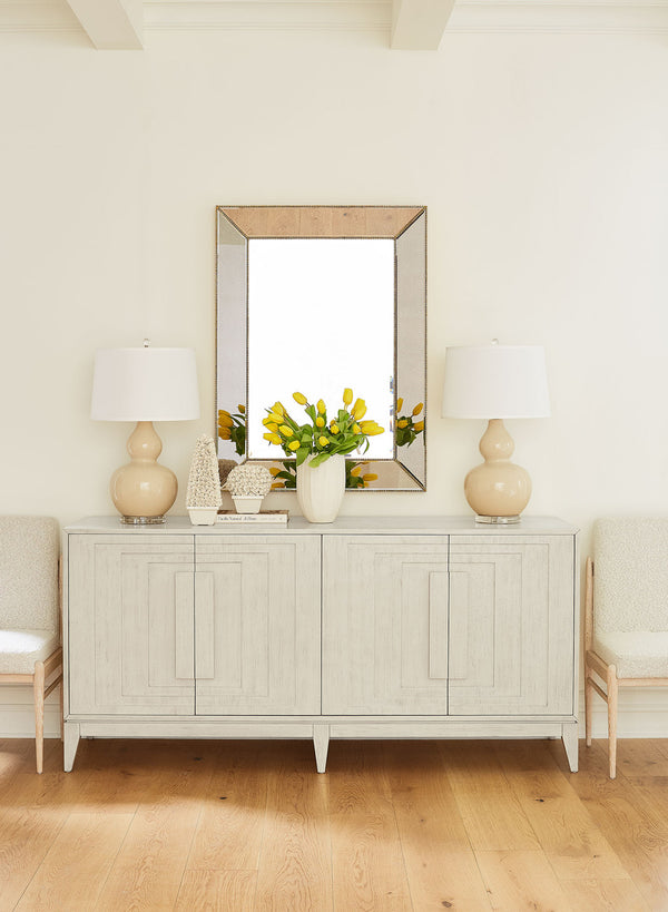 Hadley Large Mirror, Antique Gold Leaf Neoclassical Wall Mirror