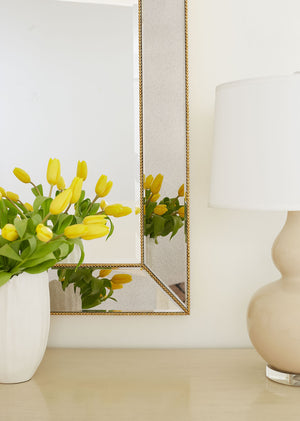 Hadley Large Mirror, Antique Gold Leaf Neoclassical Wall Mirror