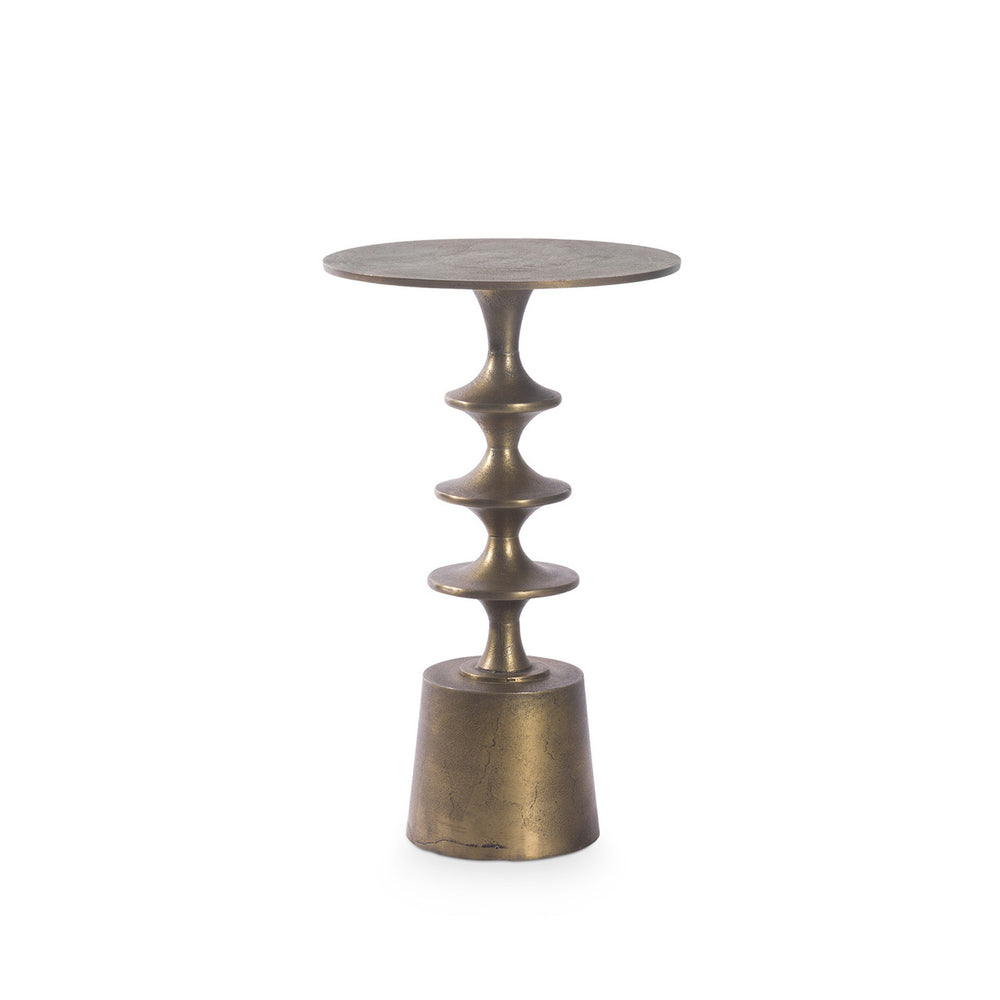 Harmon Small Accent Table, Antique Brass-Blue Hand Home
