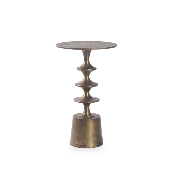 Harmon Small Accent Table, Antique Brass-Blue Hand Home