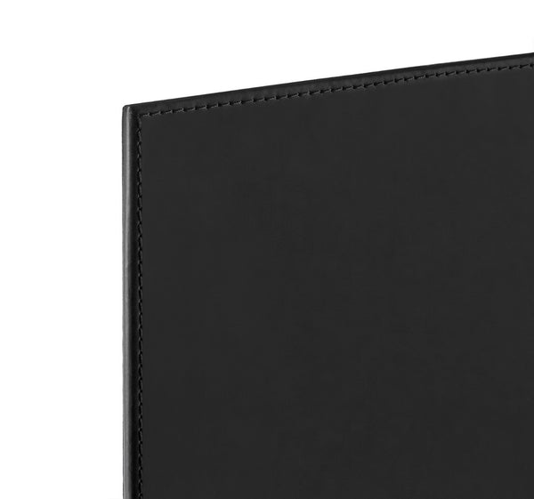 Hunter Desk Blotter in Black Leather with Stitched Edges
