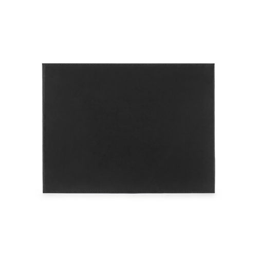 Hunter Desk Blotter in Black Leather with Stitched Edges