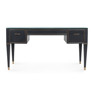Hunter Desk with Glass Top, Black