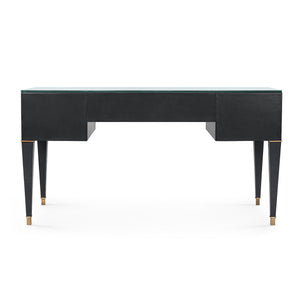 Hunter Desk with Glass Top, Black
