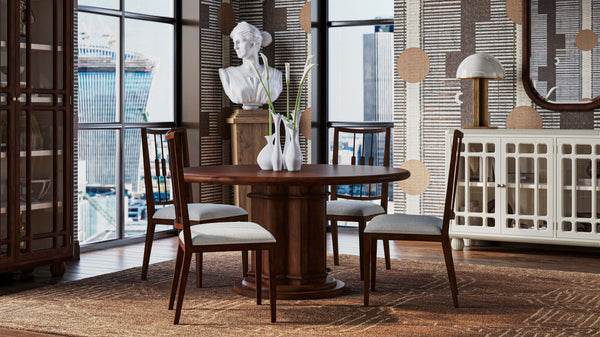 Hobsons Round Dining Table 60''-Blue Hand Home