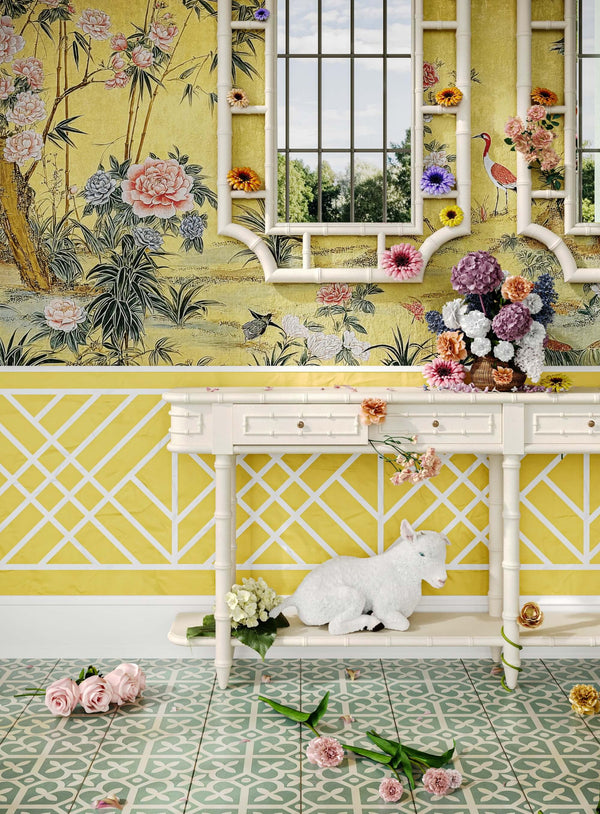 Hurlingham Long Console-Blue Hand Home