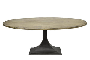 Ida 78" Oval Dining Table with Makenzie Base-Blue Hand Home