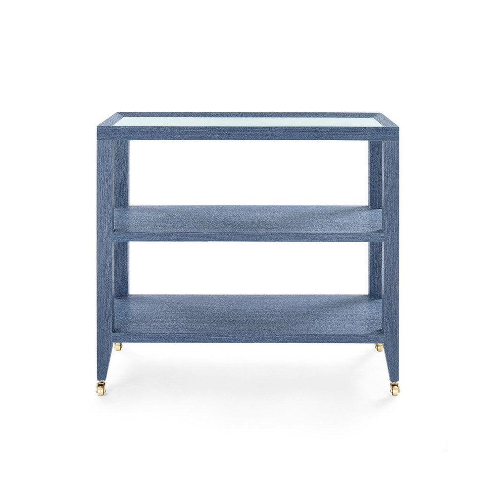 Isadora Console Table with Glass Top, Navy Blue-Blue Hand Home