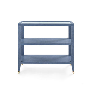 Isadora Console Table with Glass Top, Navy Blue-Blue Hand Home