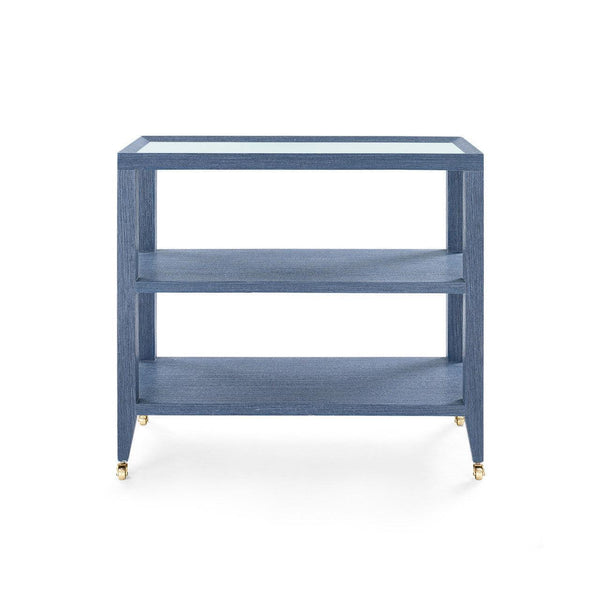 Isadora Console Table with Glass Top, Navy Blue-Blue Hand Home