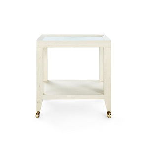 Isadora Tea Table with Glass Top, Canvas Cream